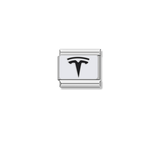 Tesla Logo - Silver Charm