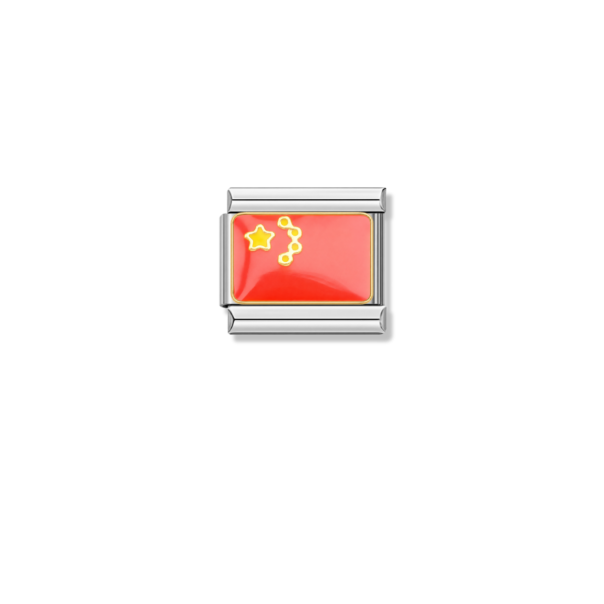 China Flag – silver Italian charm by Italycharm
