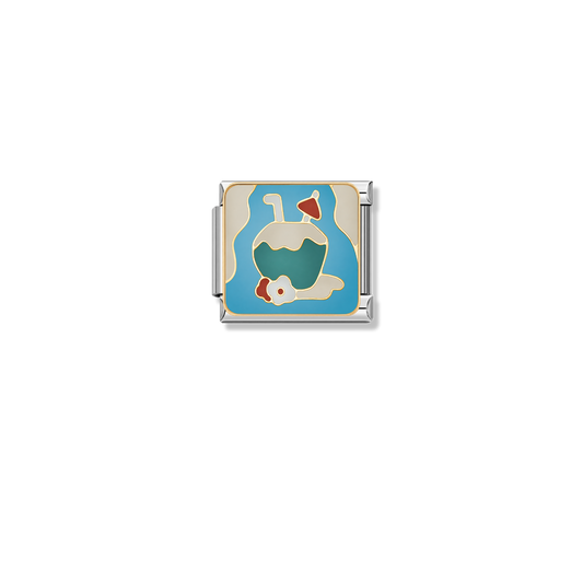 Coconut Drink – Silver Italian Charm – Italian charm by Italycharm