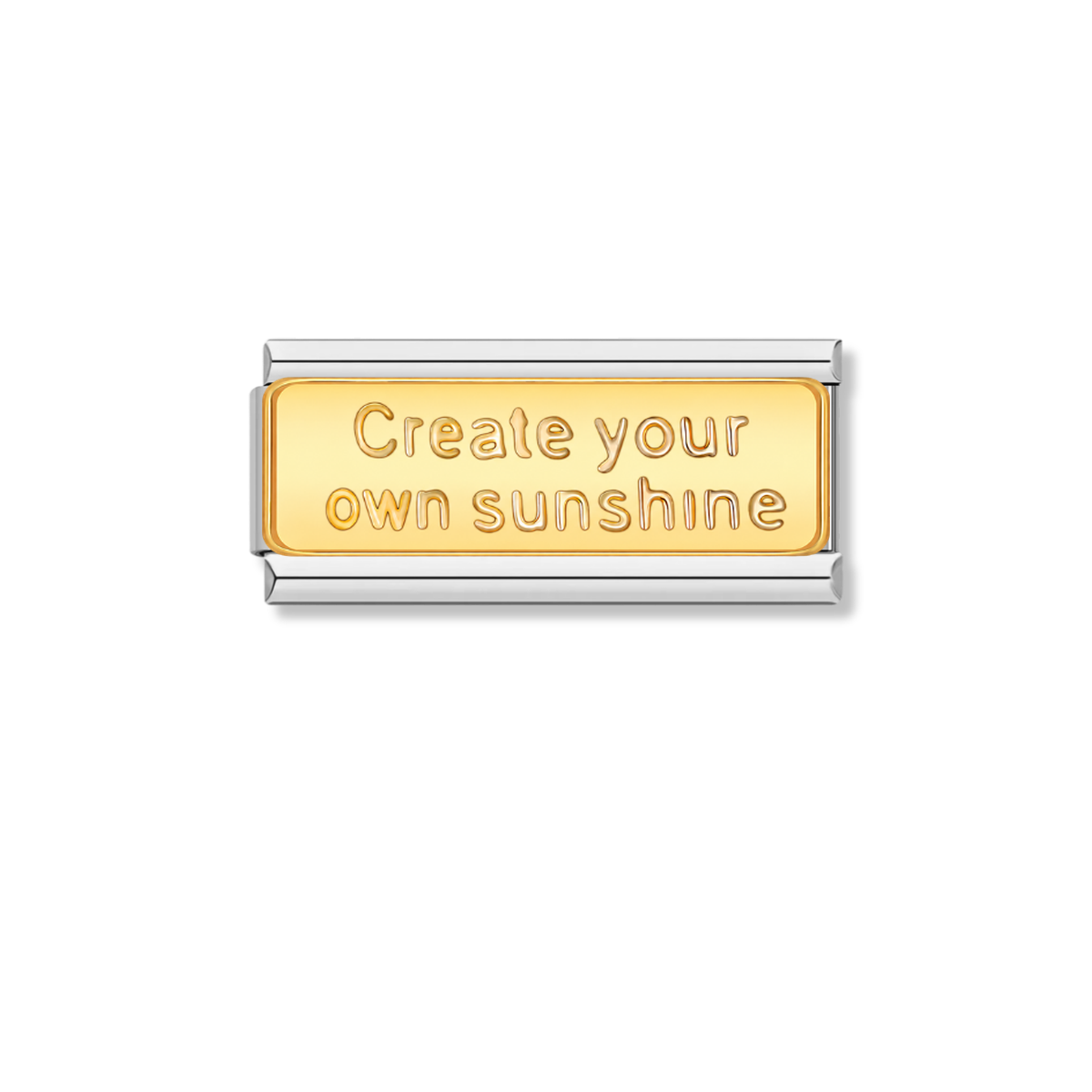 Create your own sunshine - Silver Rose Bar Charm – Italian charm by Italycharm