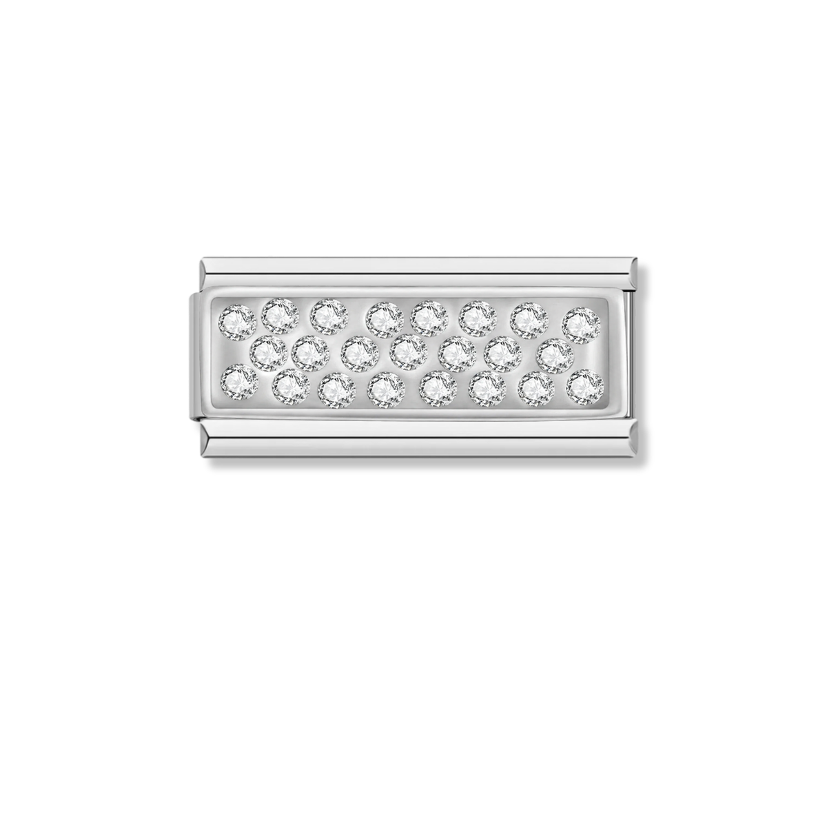 Crystal Classic Shine – silver Italian bar charm by Italycharm
