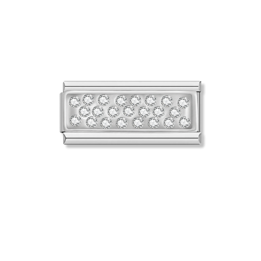 Crystal Classic Shine – silver Italian bar charm by Italycharm