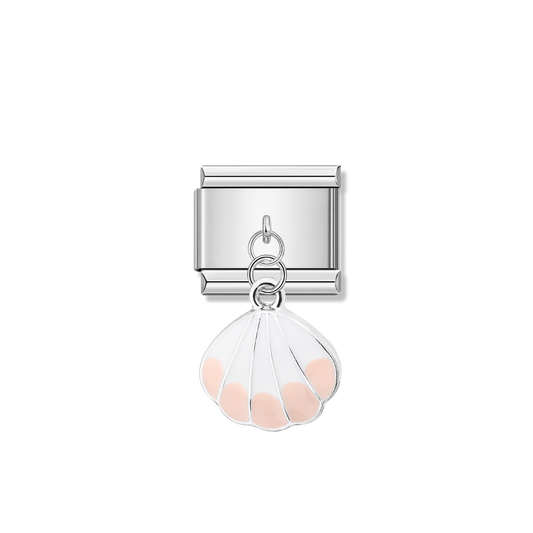 Pink Shell – Silver Italian Pendant Charm – Italian charm by Italycharm