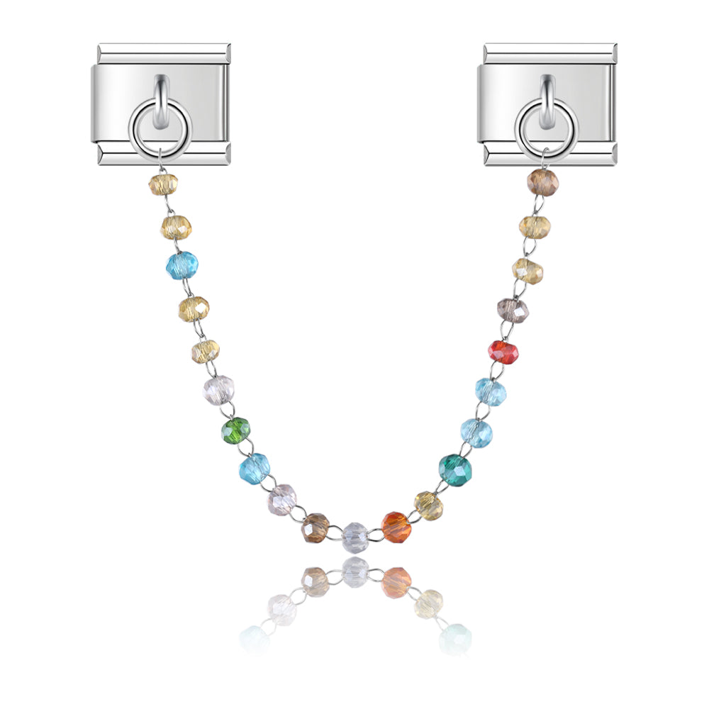 Candy Crystal Bead - Silver Italian Chain Charm