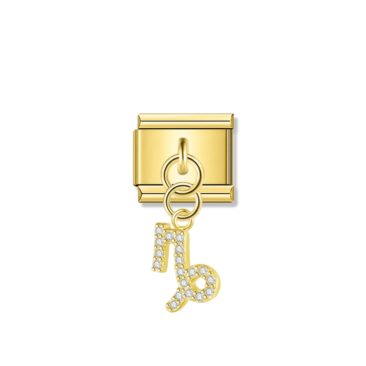 Capricorn with CZ – Gold Italian Pendant Charm – Italian charm by Italycharm