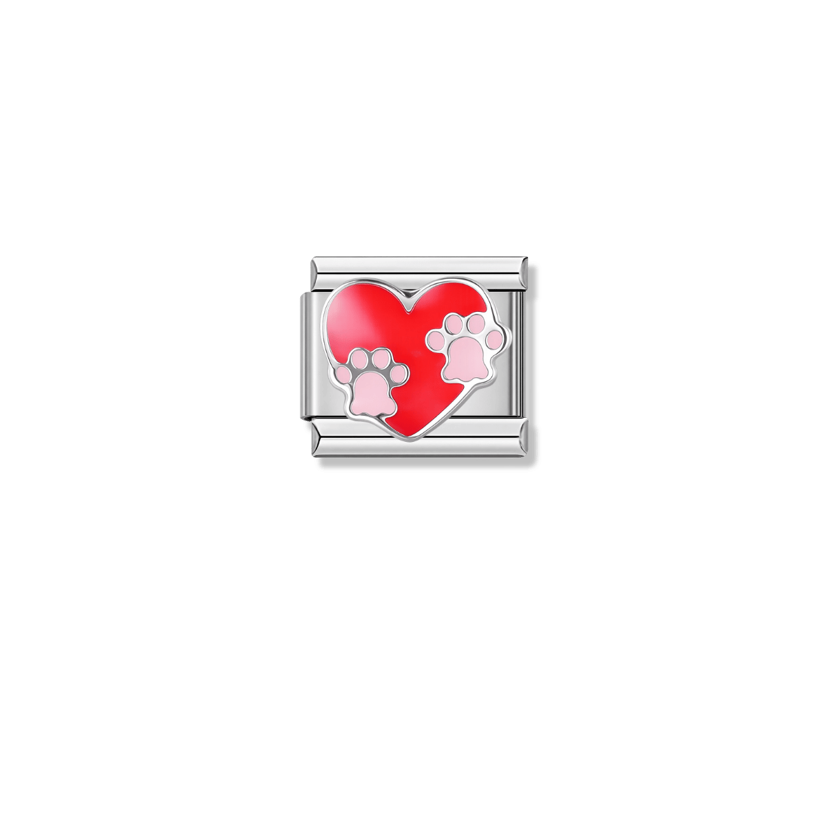 Cat-Loving Heart – silver Italian charm by Italycharm