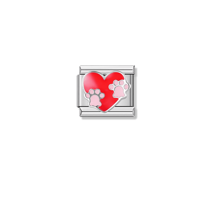 Cat-Loving Heart – silver Italian charm by Italycharm