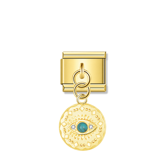 Celestial Eye Coin – gold Italian pendant charm by Italycharm