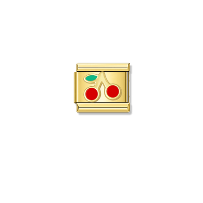 Cherry – gold Italian charm by Italycharm