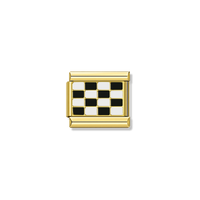 Chessboard Chic - Gold Charm