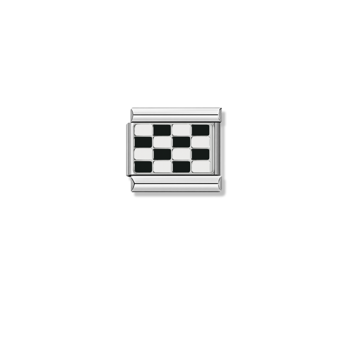 Chessboard Chic – silver Italian charm by Italycharm