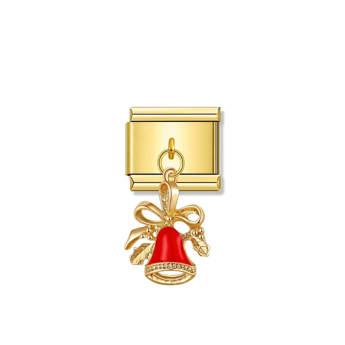 Christmas Bell – gold Italian pendant charm by Italycharm