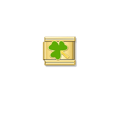 Clover – gold Italian charm by Italycharm