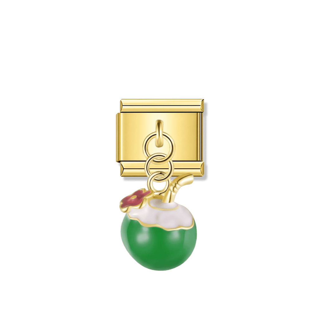 Coconut Drink – Gold Italian Pendant Charm
