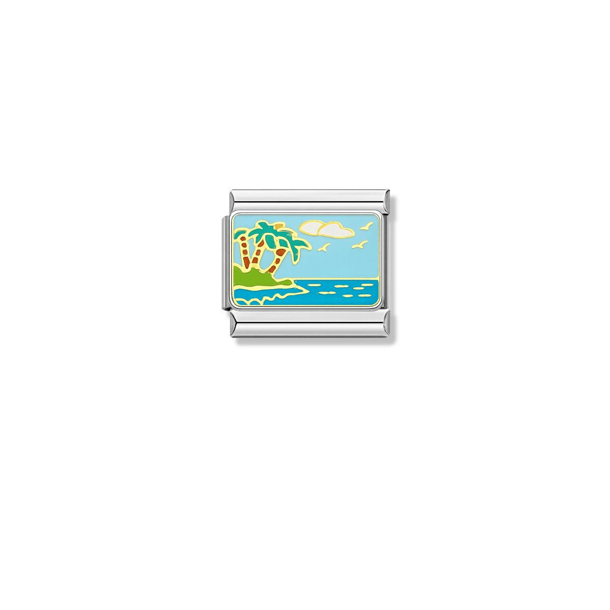 Cool Blue Sea – silver Italian charm by Italycharm