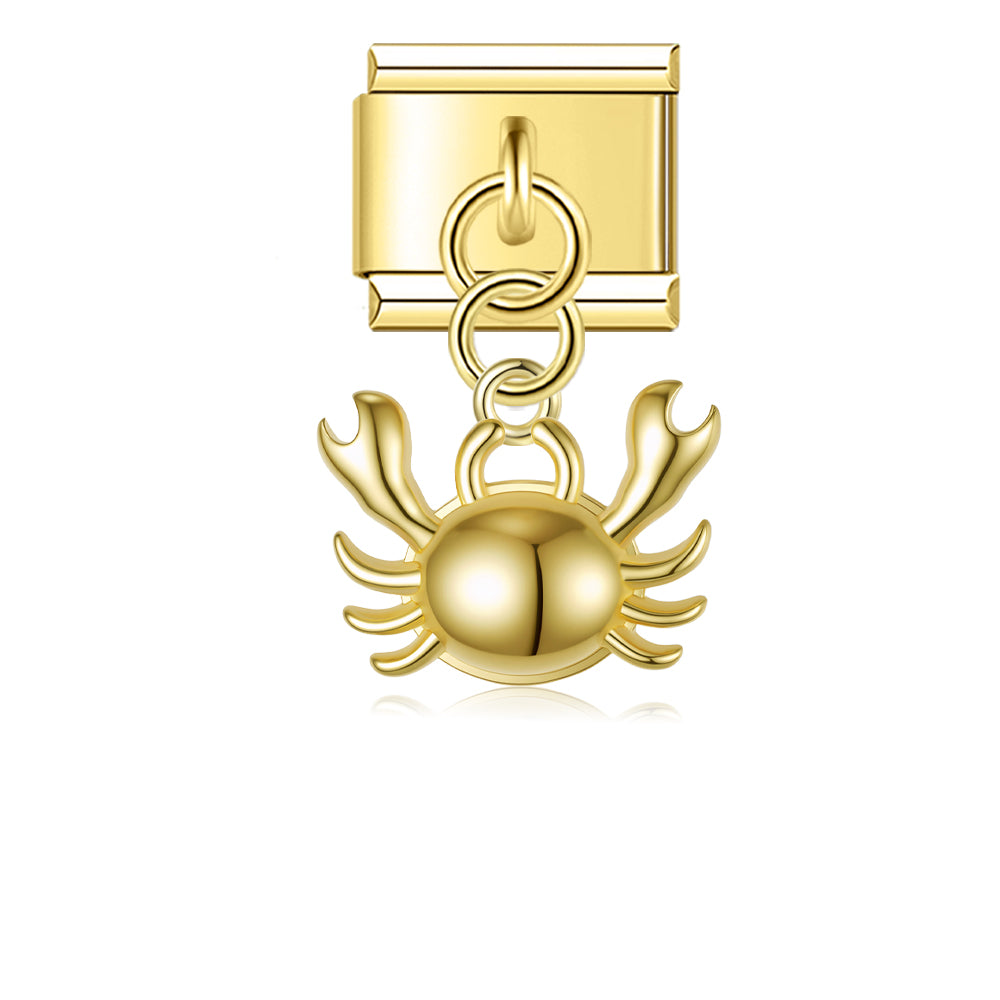 Crab – Gold Italian Pendant Charm