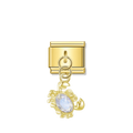 Crystal Crab - Gold Pendant Charm