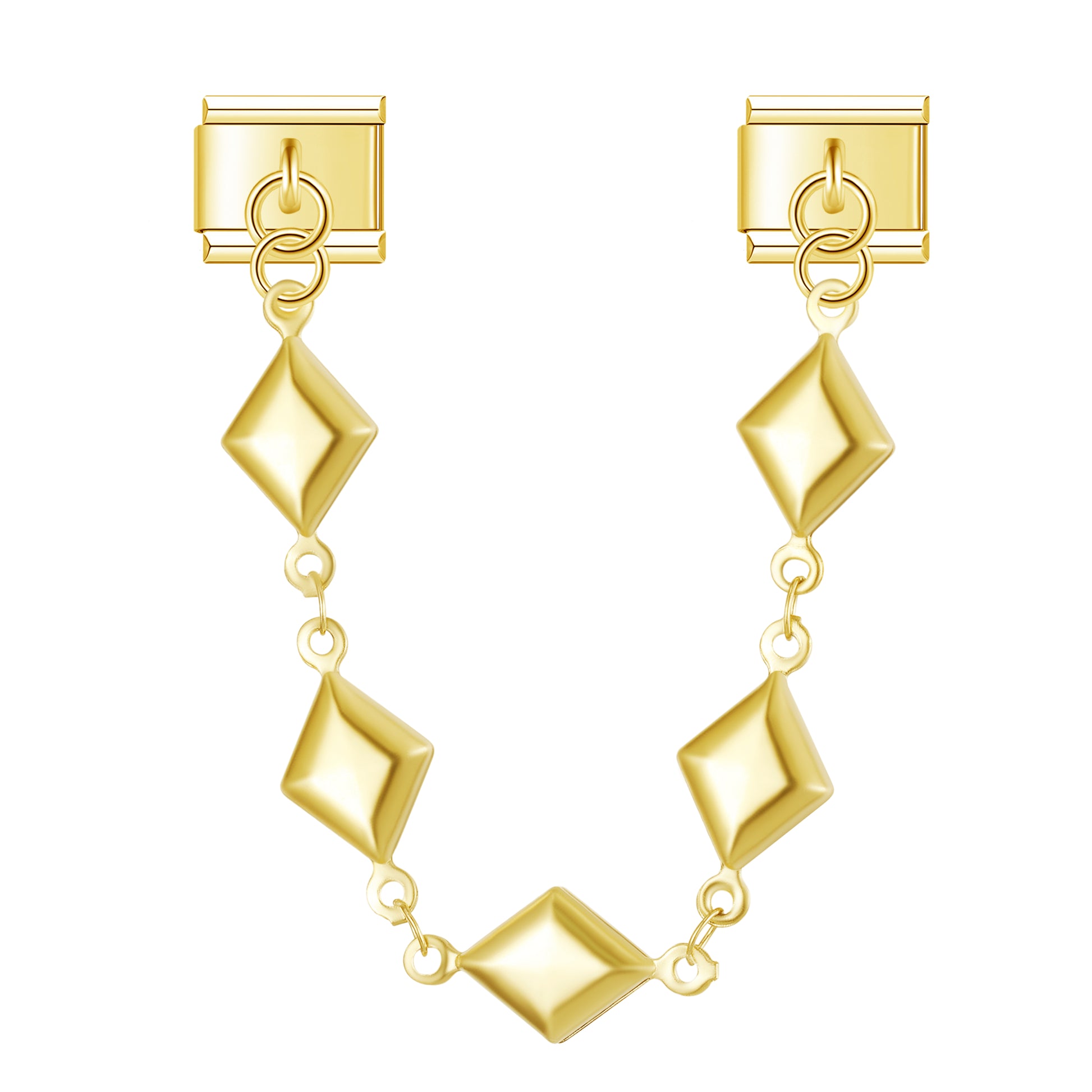 Cyber Crystal – Gold Chain Charm