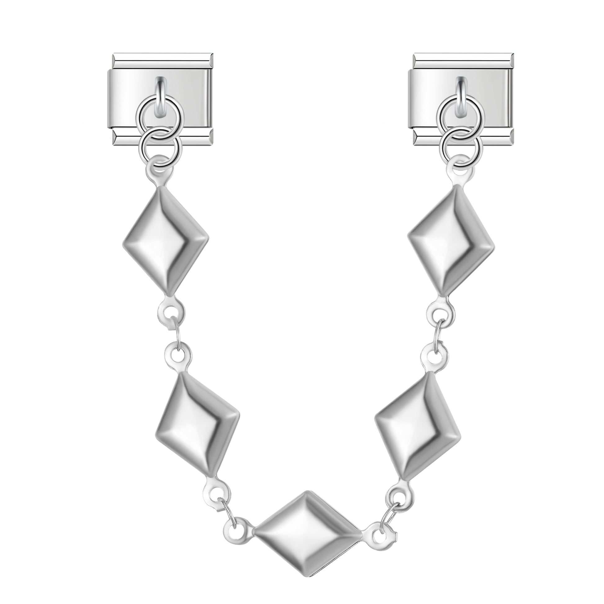 Cyber Crystal – Silver Chain Charm
