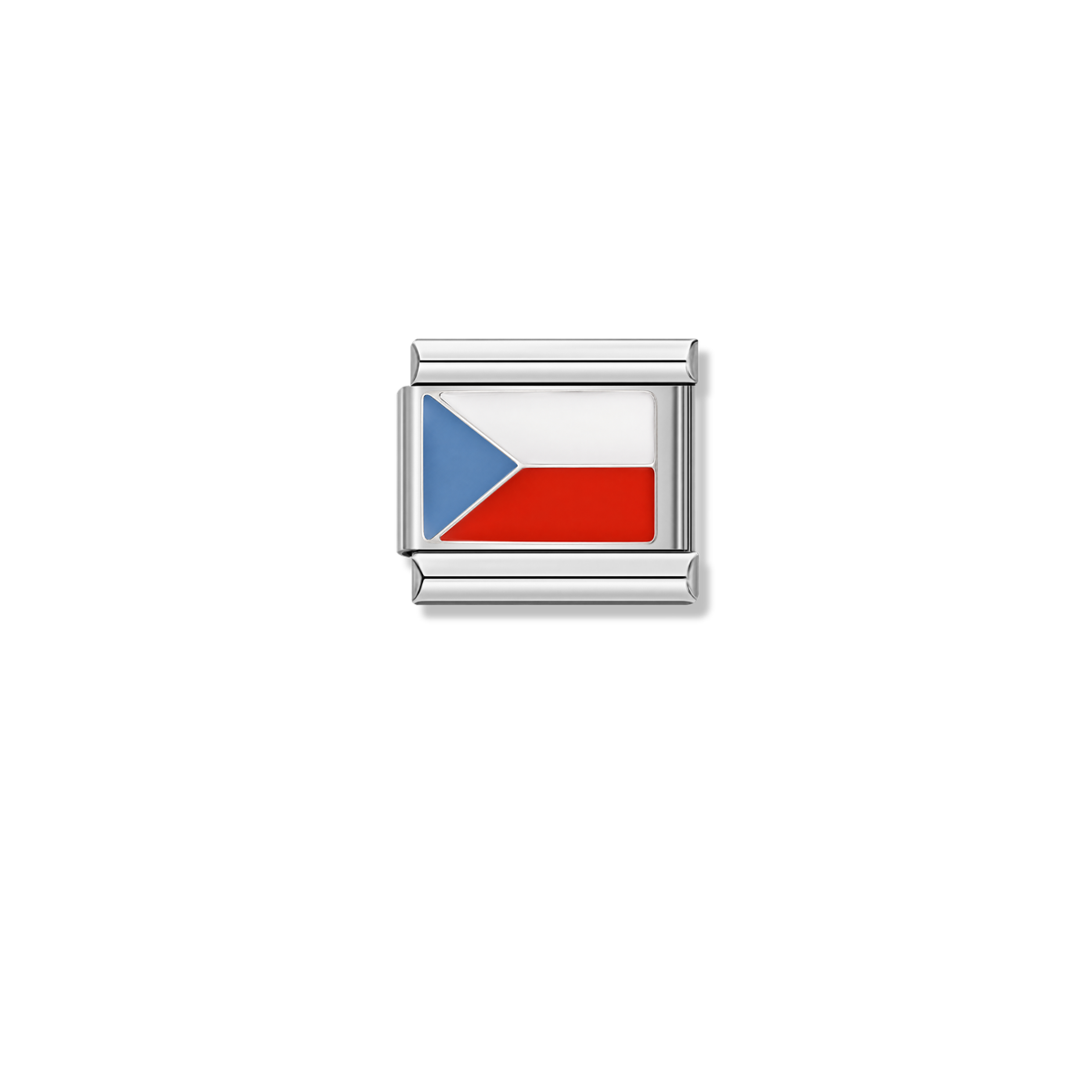 Czech Flag – silver Italian charm by Italycharm
