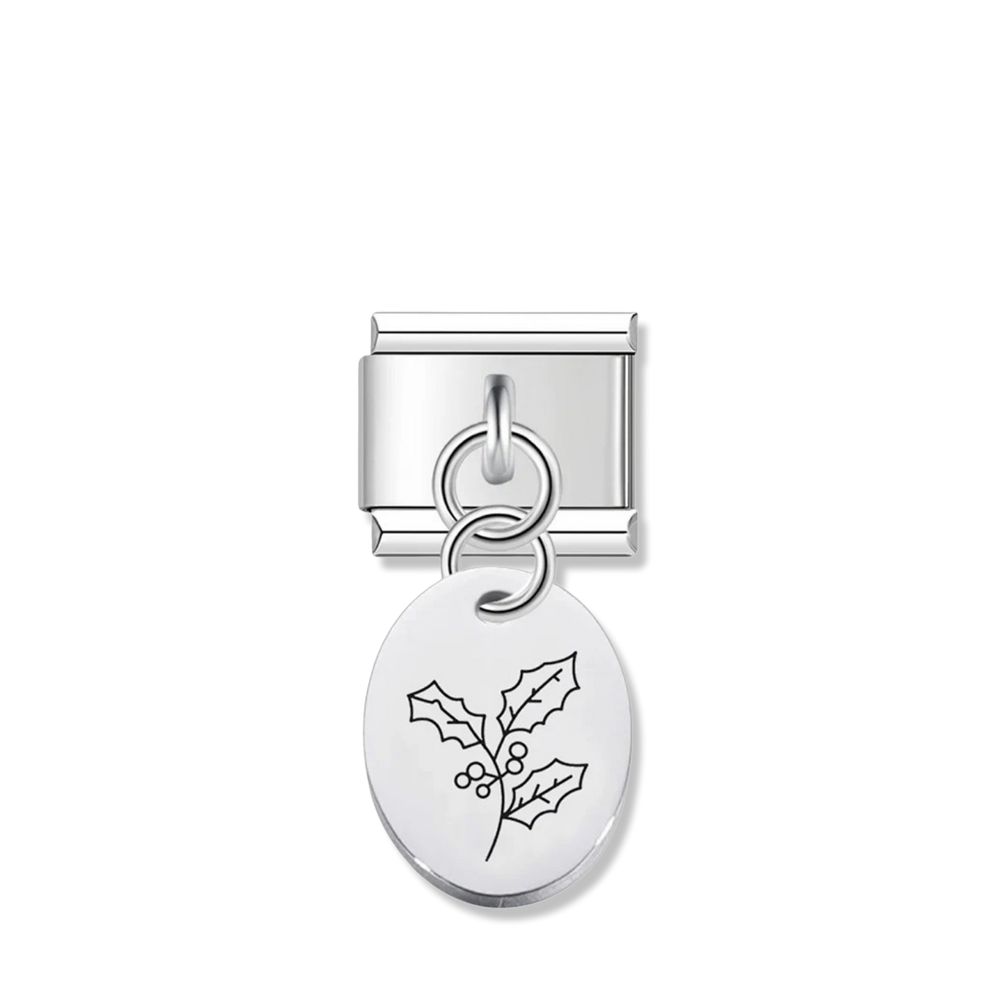 December Holly Berry - Silver Pendant Charm