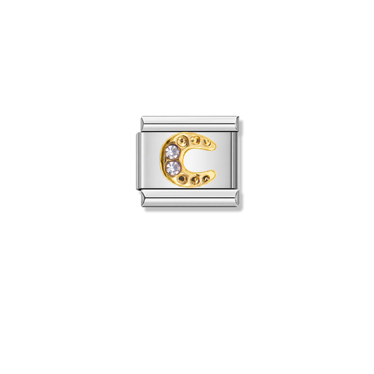 Royal Horseshoe with CZ – silver Italian charm by Italycharm