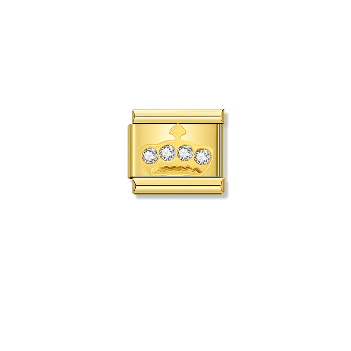 Royal Crown with CZ – gold Italian charm by Italycharm