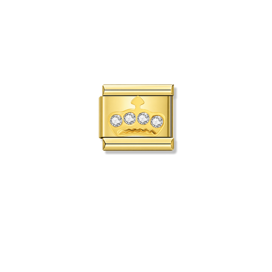 Royal Crown with CZ – gold Italian charm by Italycharm