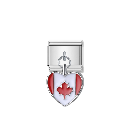 Canada Flag – silver Italian pendant charm by Italycharm