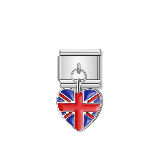 United Kingdom Flag – silver Italian pendant charm by Italycharm