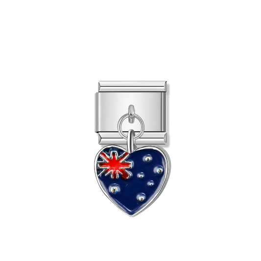 Australia Flag – silver Italian pendant charm by Italycharm