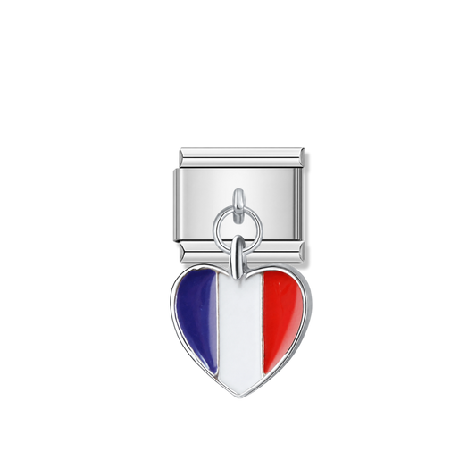 France Flag – silver Italian pendant charm by Italycharm