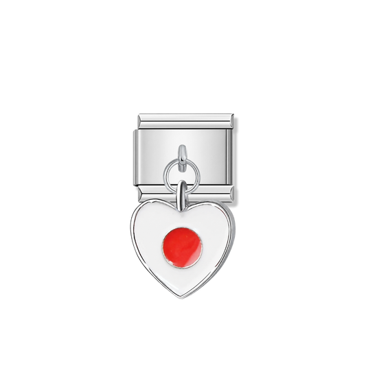 Japan Flag – silver Italian pendant charm by Italycharm
