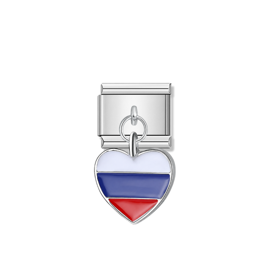 Russia Flag – silver Italian pendant charm by Italycharm