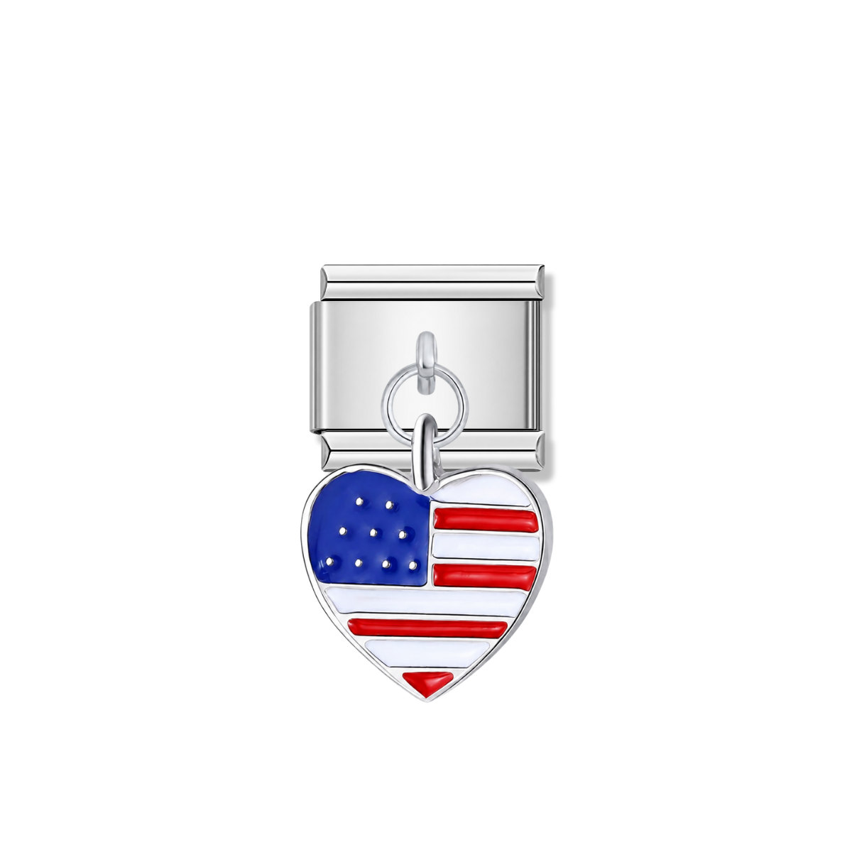 United States Flag – silver Italian pendant charm by Italycharm
