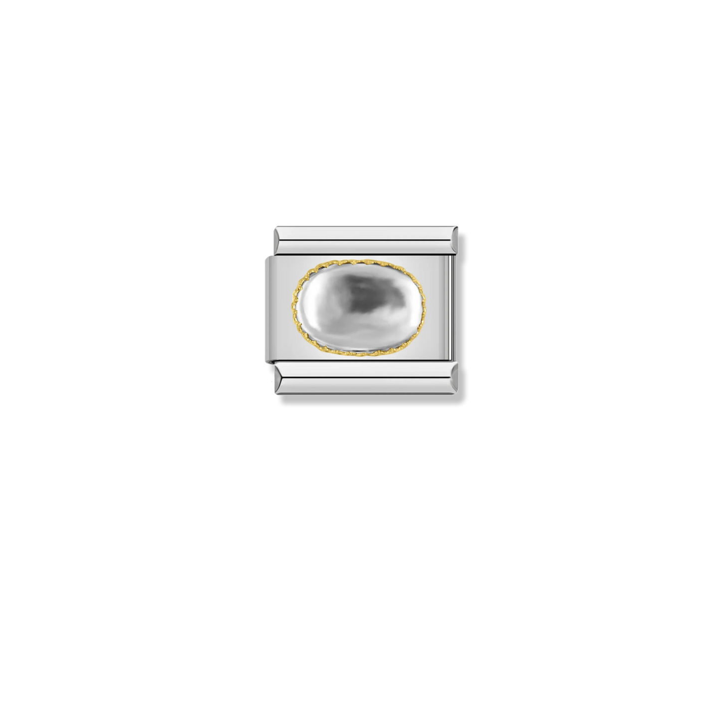 Clear Crystal Cabochon - Silver Charm