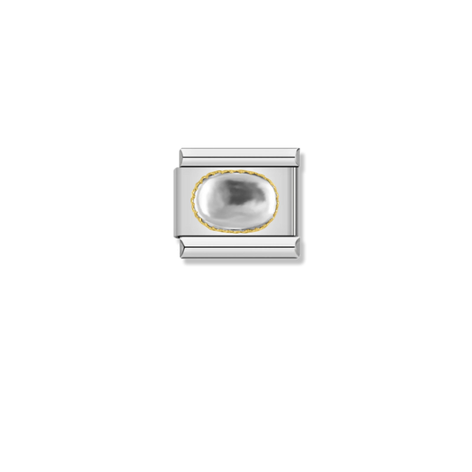 Clear Crystal Cabochon - Silver Charm