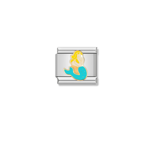 Turquoise Tail Mermaid - Silver Charm