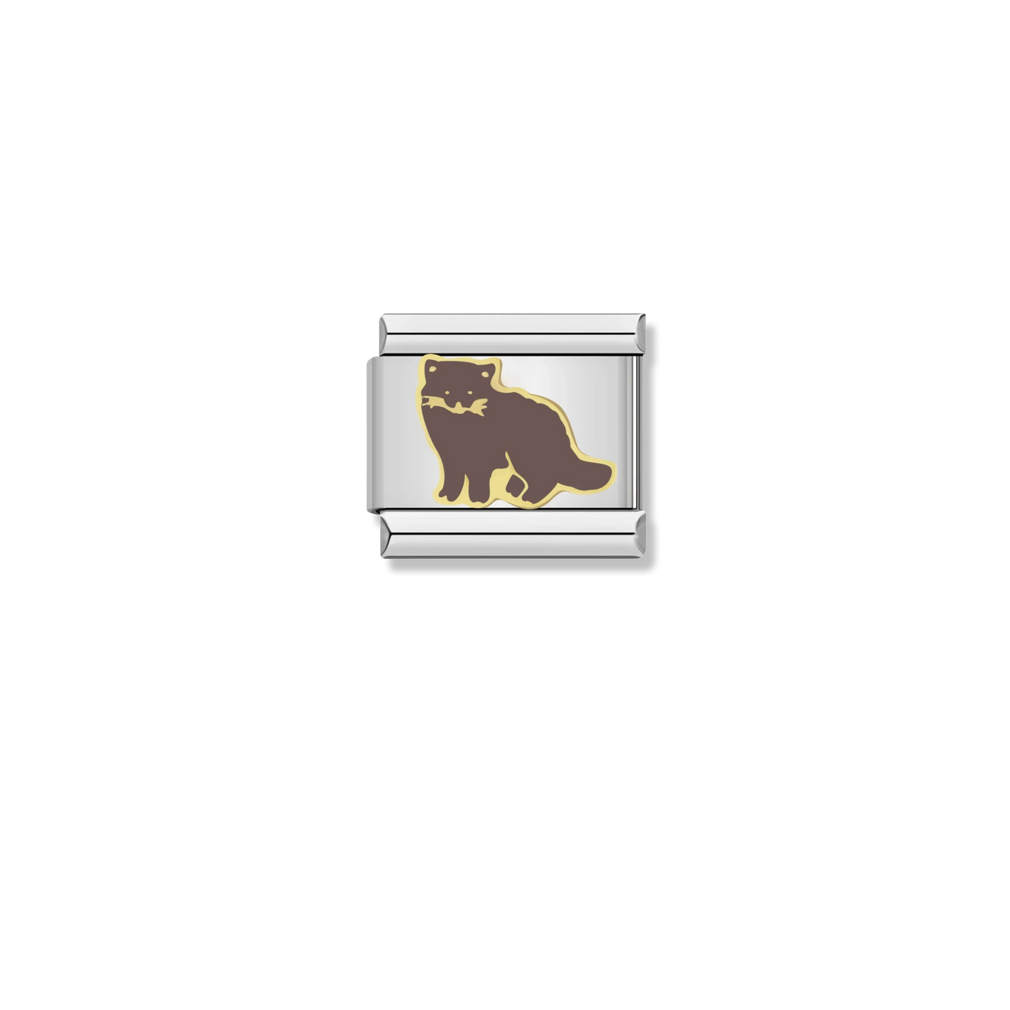 Otter With Fish - Silver Charm