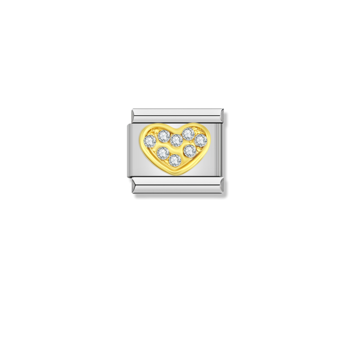 Crystal Heart - Silver Charm