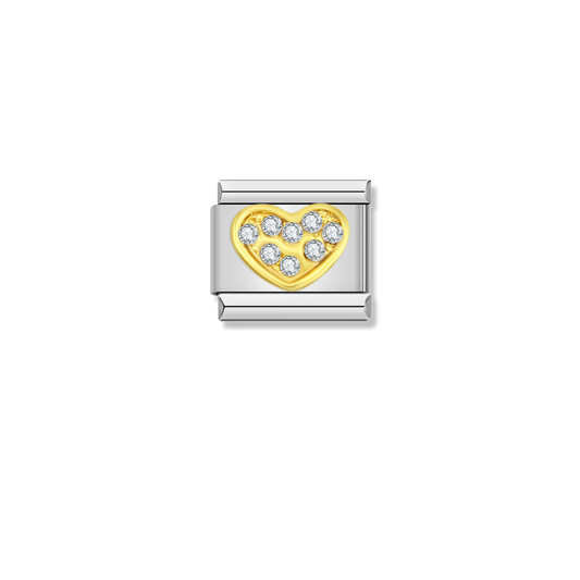 Crystal Heart - Silver Charm