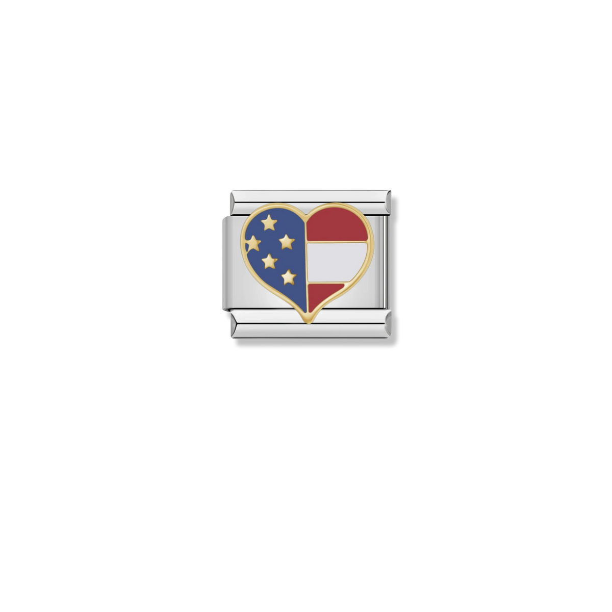 Patriotic Heart Flag - Silver Charm