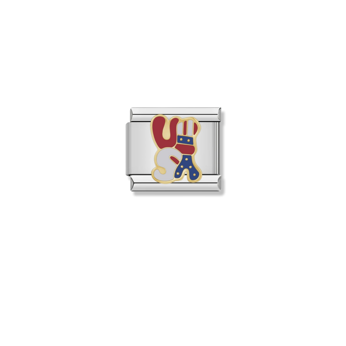 USA Letters Flag - Silver Charm
