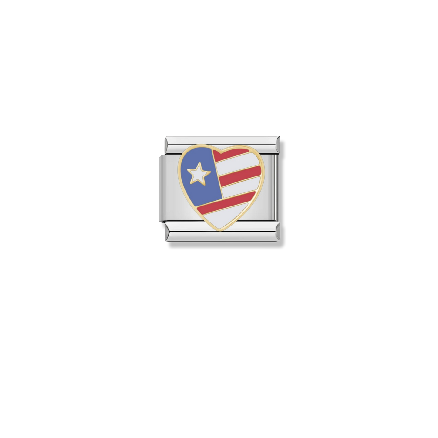 American Flag Heart - Silver Charm