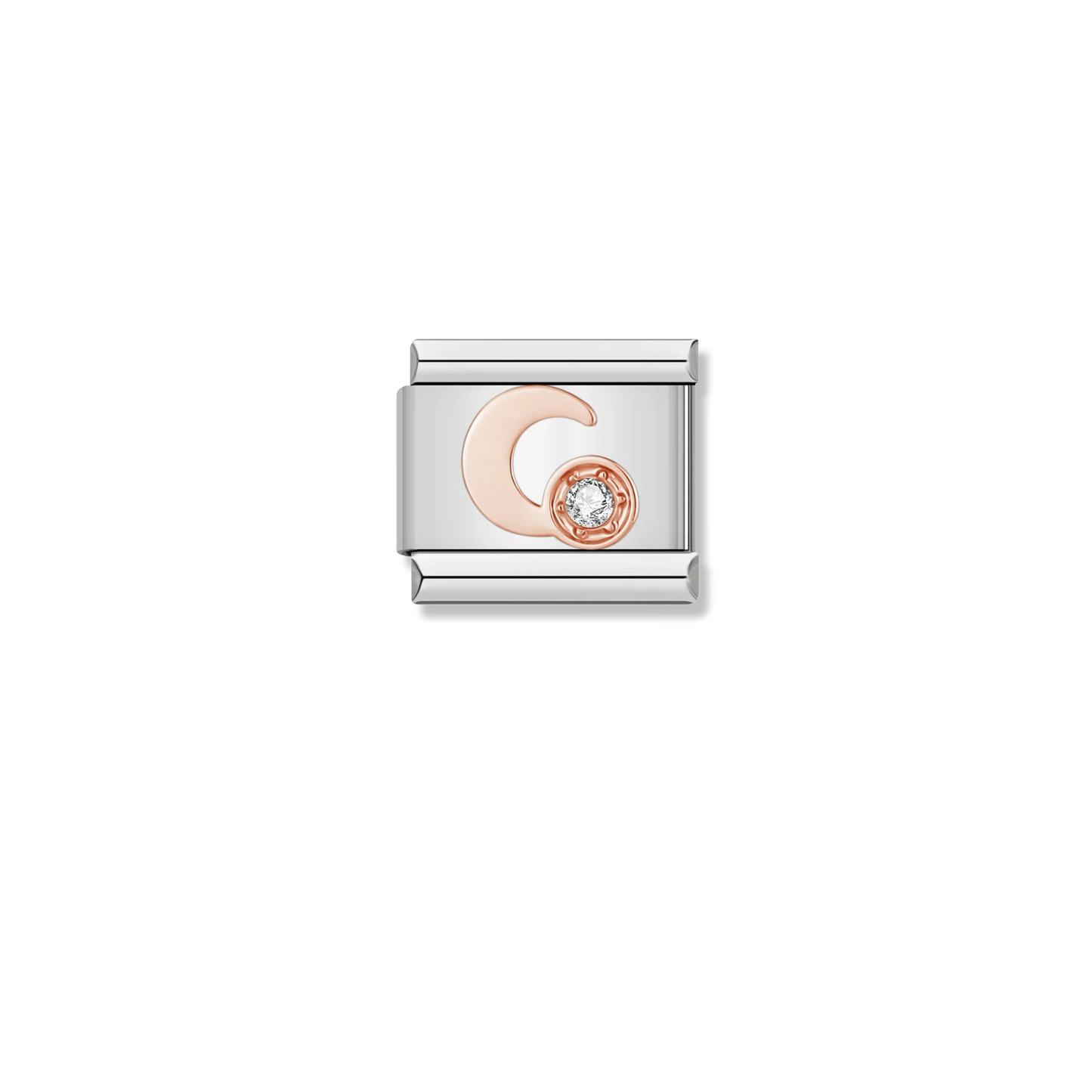 Rose Crescent Moon - Silver Charm