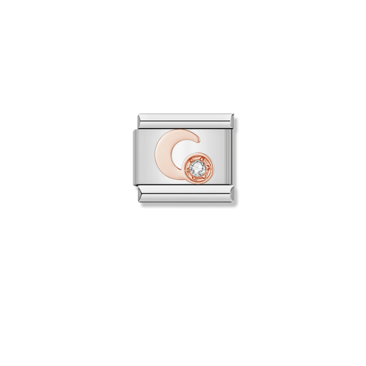 Rose Crescent Moon - Silver Charm