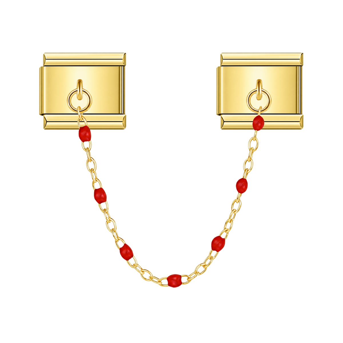 Scarlet Bead with gold chain charm – Italian chain charm by Italycharm