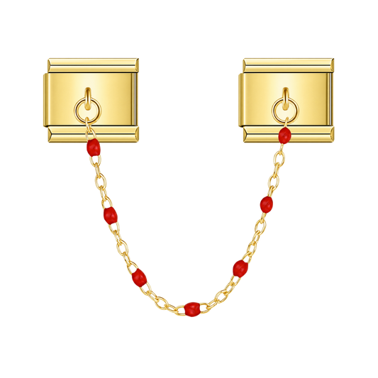 Scarlet Bead with gold chain charm – Italian chain charm by Italycharm