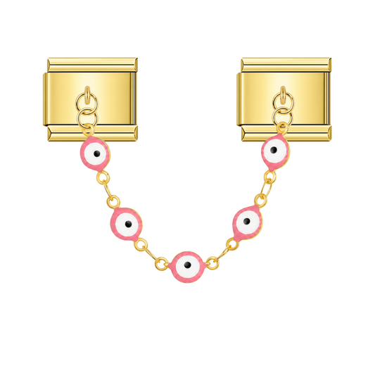 Protection Pink Eye gold chain charm – Italian chain charm by Italycharm