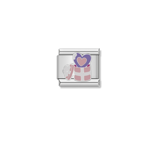 Heart Gift Box - Silver Charm